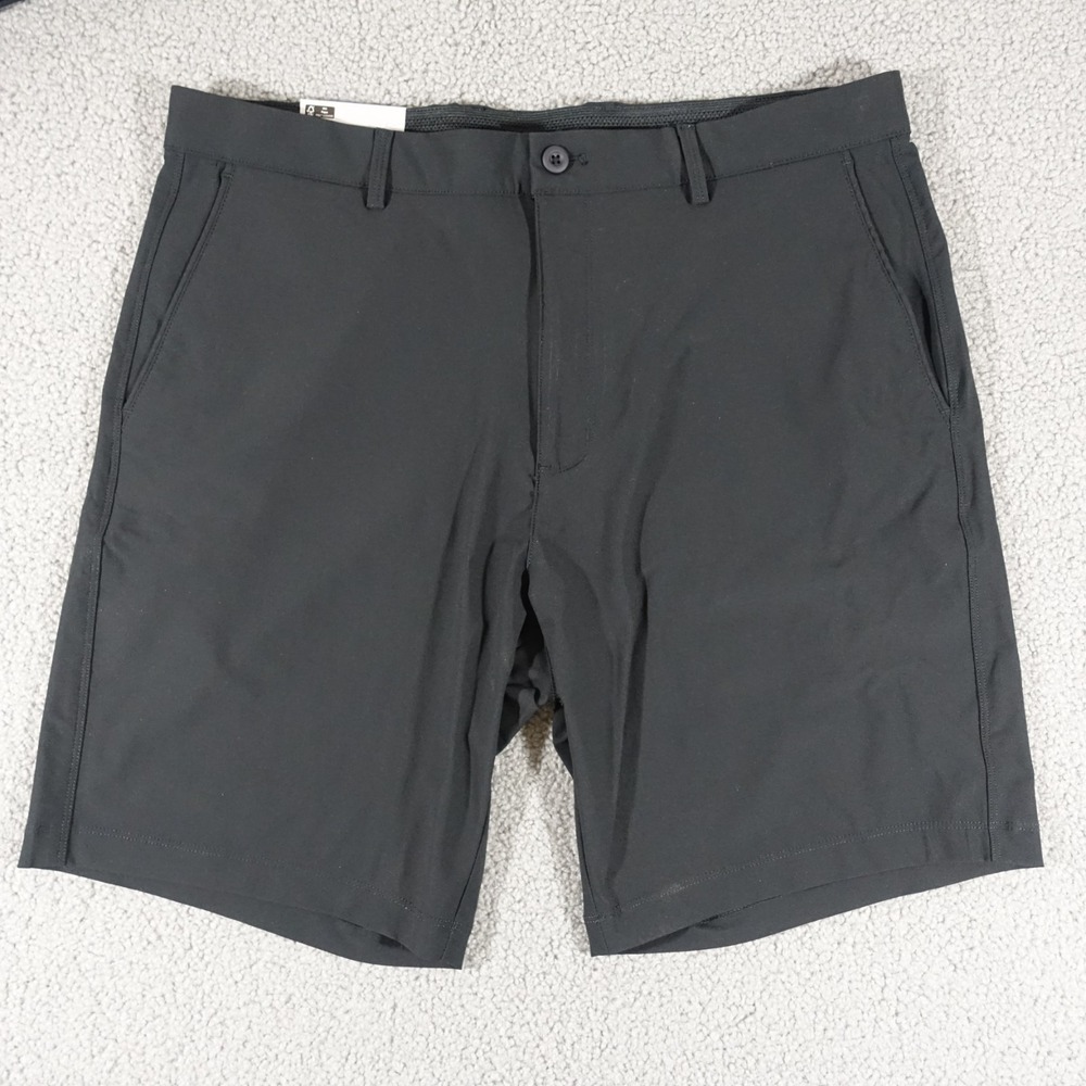 Greg Norman Stretch Shorts Men 36 Comfort Waist Zippered Pockets Black